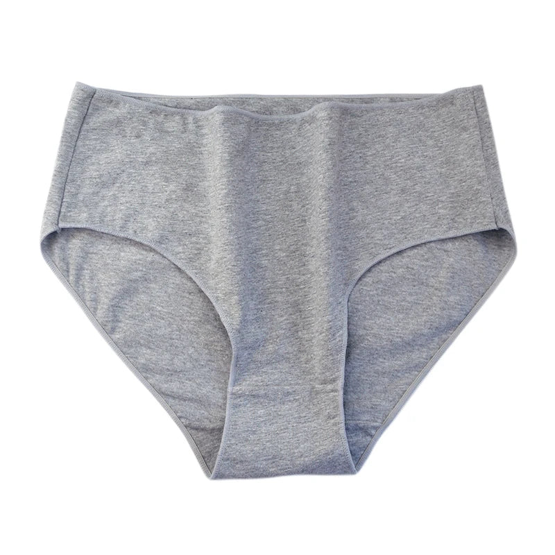 1 Pack Soft Cotton Briefs Women High Waist Panties Ladies Solid Color Women's Full Coverage Plus Size Lingerie M-2XL Intimates