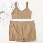 Women Bra Set Comfort Bra Top And Shorts Set Underwear Female Low Back Crop Top Female Seamless Underwear Sexy Lingerie Bralette