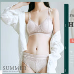 Women Lace Bra And Briefs Set Backless Bralette Solid Color Underwear Wireless Lace Bra Top Sexy Lingerie Set Female Intimates