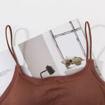Women Low Back Crop Top Push Up Bras Seamless Underwear Thin Strap Camisole Sexy Lingerie Female Backless Bralette Tanks Top