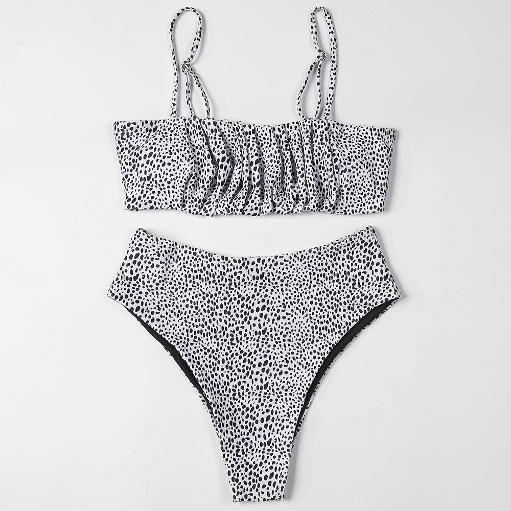 ZTVitality Folds Green Bikinis 2025 New Arrival Sexy Bikini Push Up Straps Padded Bra High Waist Swimsuit Female Swimwear Women
