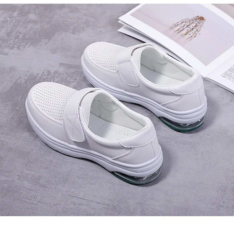 Platform White Shoes Women Casual Comfortable Light Nurse Work Shoes Fashion Slip on Non-slip Loafers Chaussure Femme