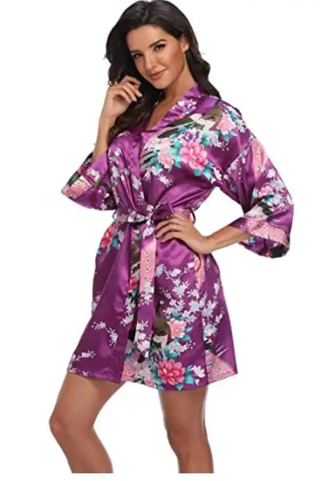 Rayon Robes Women Nightwear Flower Home Clothes Intimate Lingerie Casual Kimono Bath Gown Lady Sexy Night Dress Oversize 3XL
