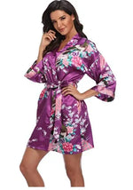 Rayon Robes Women Nightwear Flower Home Clothes Intimate Lingerie Casual Kimono Bath Gown Lady Sexy Night Dress Oversize 3XL