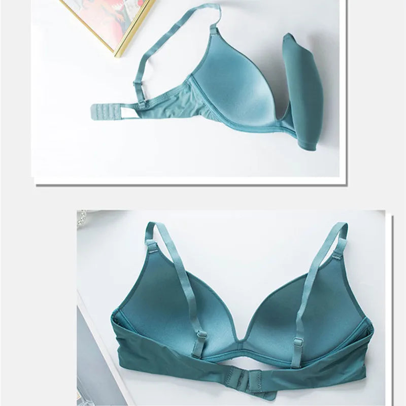 Backless Push-Up Bras For Women Seamless Underwear Sexy Lingerie 3/4 Cup Bralettes Wireless Brassiere Comfort T-Shirt Bra