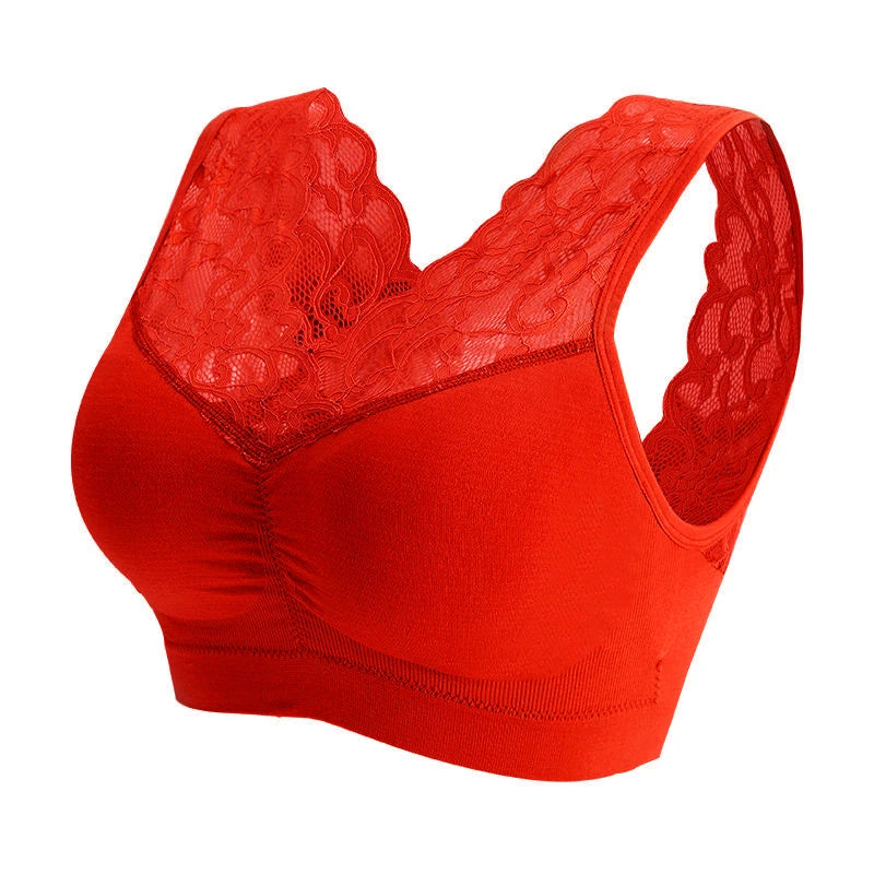 L-XXL Women Seamless Sexy Lace Bra Wireless Beauty Back Lingerie Push Up sports running Bra Cozy Chest tube Top bralette