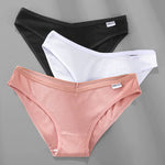 3PCS M-2XL Women Cotton Panties Briefs Female Sexy V Wasit Underwear Ladies Underpants Pantys Girls Plus Size Intimates Lingerie