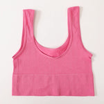 Women Crop Top Seamless Underwear Ribbed Bralette O Neck Bra Tops Female Bra Crop Top Fashion Tanks Top Streetwear Camisole