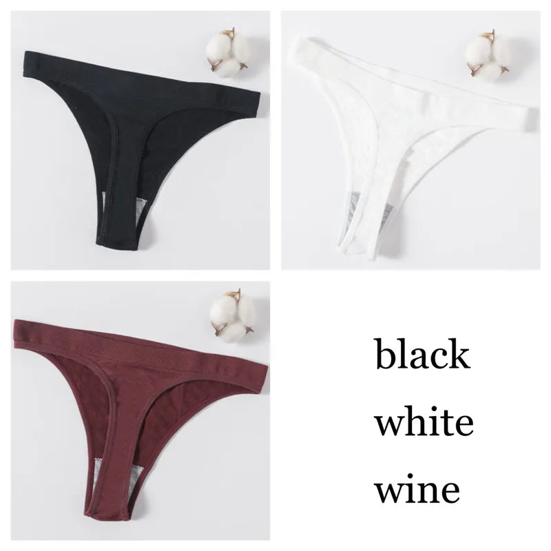 3Pcs/Set Women Brazilian Panties High Rise G-string Thongs Female Underpants Sexy Lingerie Sports Seamless Underwear M-XL T-Back