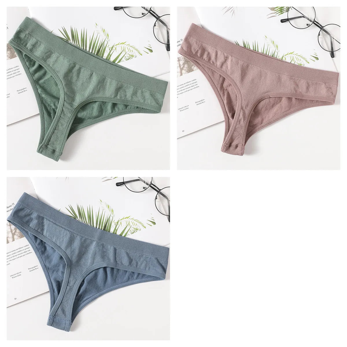 3Pcs/Set Thongs Women's G-String Sexy Female Seamless Underwear Breathable Panties Soft Sexy Lingerie Comfort Intimate
