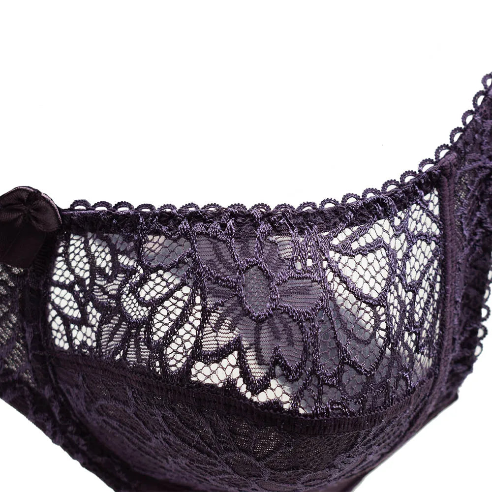 Plus Size Bras For Women Lace Bra Femme Transparent Large Brassiere Tops Underwear Sexy Lingerie C D DD E F Cup