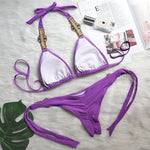 Halter Crystal Rhinestone Diamond Bikini 2026 Female Swimsuit Women Swimwear Two Pieces Bikini set Brazilian Bathing Suit Swim
