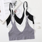 Seamless Tube Top Women's Ribbed V-Neck Wireless Bralette U-Back Daily Wear Bra Sexy Lingerie Adjust Straps Sports Underwear M-L