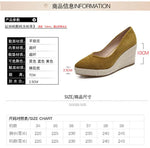 Suede princess women wedge shoes pointed toe pumps high heels platform Mary Jane office lady pumps party espadrilles cute shoesb