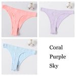 3Pcs/Set Women Brazilian Panties Low-Rise Thong Comfort T-back Underwear Sexy Lingerie High-Stretch G-string Multi Color M-XL