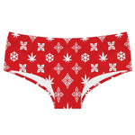 Women's Breathable Elastic Underpants Original Christmas Pattern Print Briefs Sexy Low-waist Knickers Sexy Butt Wrap T-pants