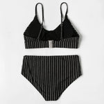 ZTVitality Shiny Striped Sexy Bikini 2022 New Arrival Straps Padded Bra High Waist Swimsuit Female Swimwear Women Beach Wear S-L