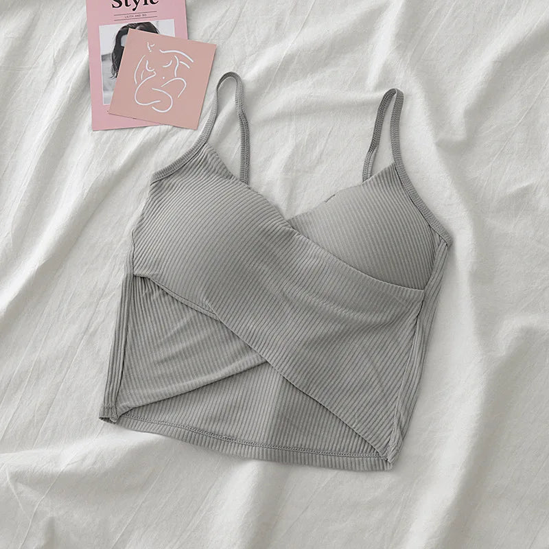 Women Crop Top Tube Top Seamless Underwear Female Crop Tops Girls Streetwear Sexy Lingerie Padded Tube Bra Bandeau Top Intimates