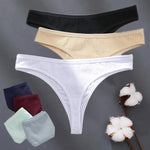 3Pcs/Set Women Cotton G-String Panties Female Low Rise Thongs Ladies Sexy Bikini 7 Solid Color Girl Soft M-XL Intimates Lingerie