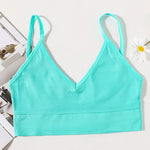 Seamless Bras For Women U-Back Sports Crop Top Sexy Lingerie Non-wire Thin Strap Ribbed No Pads Underwear V Neck Intimates M-XL