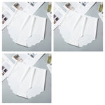 3Pcs/Set Women Ice Silk Panties Wavy Trim Seamless Underwear High Waist Panty No Show Briefs Invisible Ladies Lingerie M-XXL