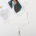 Women Seamless Bra And Panties Set Low Rise Thongs U-Shape Back Crop Top Bralette Comfort Sport Underwear Sexy Lingerie Set