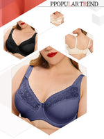 Plus Size Lace Bras For Women Lager Sexy Push Up Bra Bralette Comfortable Underwired Underwear Lingerie Tops BH D DD E F G Cup
