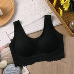 Breathable Latex Bra Seamless Women’s Underwear Sexy Push Up Bralette With Pad Vest Top Comfortable Lace Sleep Brassiere