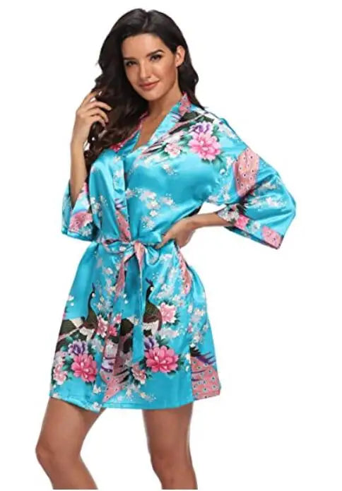 Rayon Robes Women Nightwear Flower Home Clothes Intimate Lingerie Casual Kimono Bath Gown Lady Sexy Night Dress Oversize 3XL