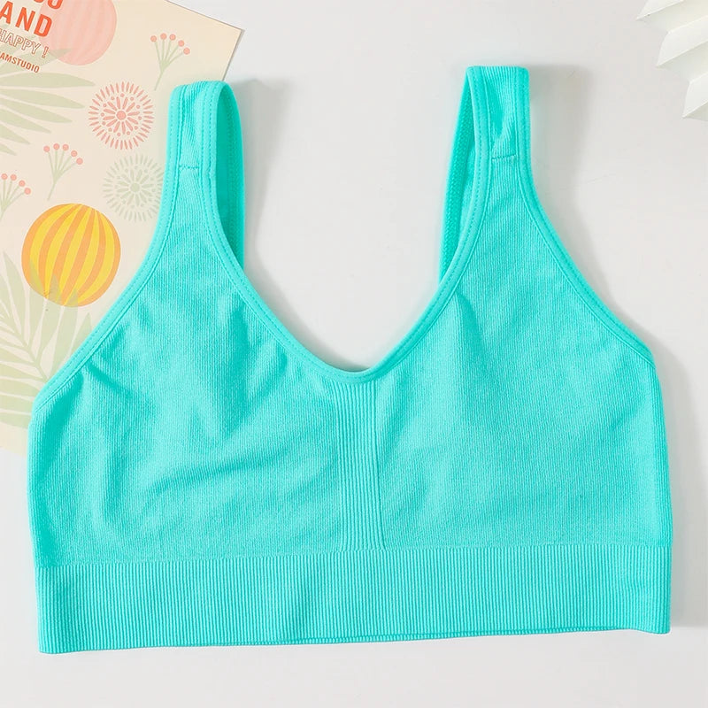 Seamless Bras For Women Sports Underwear Wire Free Bralette Female Lingerie V-neck Brassiere Push Up Sexy Crop Tops