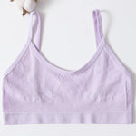 Women U-Neck Thin Strap Ribbed Wireless Bralette Push Up Bras Sport Seamless Underwear Without Pads Sexy Lingerie Crop Top M-XL
