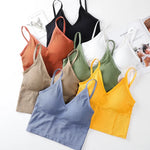 Women Tube Tops Seamless Bra Crop Top Sports Underwear Streetwear Fitness Tops Cami With Removable Pads Solid Color Lingerie