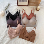 Women Tube Top Seamless Bra Crop Top Solid Color Sports Sexy Lingerie Active Bra Tops Underwear With Removable Pads