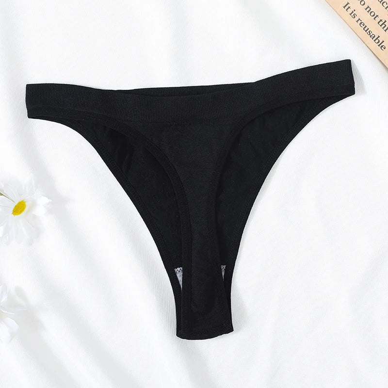 3Pcs/Set Women Brazilian Panties Low-Rise Thong Comfort T-back Underwear Sexy Lingerie High-Stretch G-string Multi Color M-XL