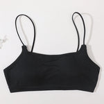 Women Low Back Crop Top Push Up Bras Seamless Underwear Thin Strap Camisole Sexy Lingerie Female Backless Bralette Tanks Top