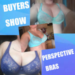 Lager Bosom Lace Perspective Bra For Womens Sexy Lingerie Underwire Embroidery FloralBralette Plus Size Brassiere Top