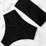 ZTVitality Strapless Black Bikinis Sexy Bikini 2025 Newest Padded Bra High Waist Swimsuit Female Solid Brazilian Swimwear Women