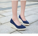 Suede princess women wedge shoes pointed toe pumps high heels platform Mary Jane office lady pumps party espadrilles cute shoesb