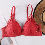 Floral Lace Bra Push-Up Bra For Women Lace Bralette Female Sexy Lingerie V-Neck Brassiere Wire Free Light Pads Underwear