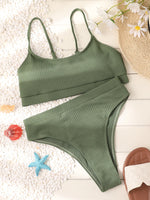 Sexy Solid Yellow Bikini 2026 Mujer High Cut Pleate Women's Swimsuit Separate Beach Bathing Suit High Waist Swimwear Biquini New