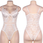 Plus Size Snap Crotch Lace Bodysuits Women Sexy Elegant Teddy Bodysuit Streetwear Skinny Overalls Body Femme Body Tops Jumpsuit