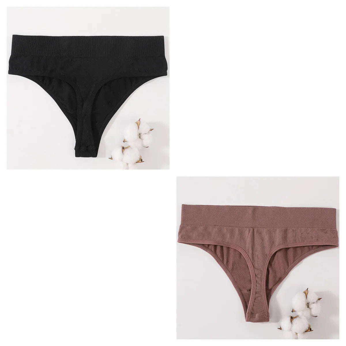 2Pcs/Set Women Panties High Waist Panties Sexy Bodyshaper Thongs Female Underpants Seamless Underwear Sports G-string Intimates