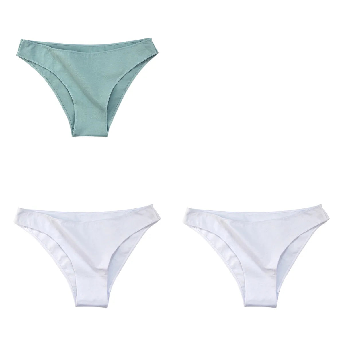 3Pcs/Set Women Cotton Bikini Briefs Skin-Friendly Low Rise Underwear Seamless Edge Soft Stretch Daily Ladies Panties M-XXL