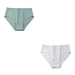 2PCS/Set Cotton Briefs Women High Waist Underpants Solid Color Lingerie Female Comfot Breathable M-2XL Panties Intimates