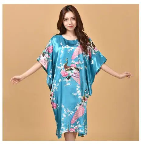 Plus Size Black Women's Summer Lounge Robe Lady New Sexy Home Dress Rayon Nightgown Large Loose Sleepwear Bathrobe Gown S002-B