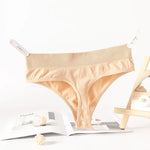 Breathable Cotton Lady thong Solid Color Women's T-back Sexy Elastic waistband T-Pants Seamless G-String Cotton Crotch Knickers