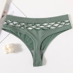 2Pcs/Set Seamless Thongs Panties Women High Rise Underwear Sexy Lingerie Bottoms Female Underpants Hollow G-String Pantys M-L