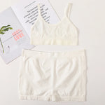 Women Bra Set Comfort Bra Top And Shorts Set Underwear Female Low Back Crop Top Female Seamless Underwear Sexy Lingerie Bralette