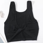 Women Rib Crop Top Seamless Tank Tops Sexy Underwear Deep V Streetwear Cropped Tee Summer Deep V Sports Camisole
