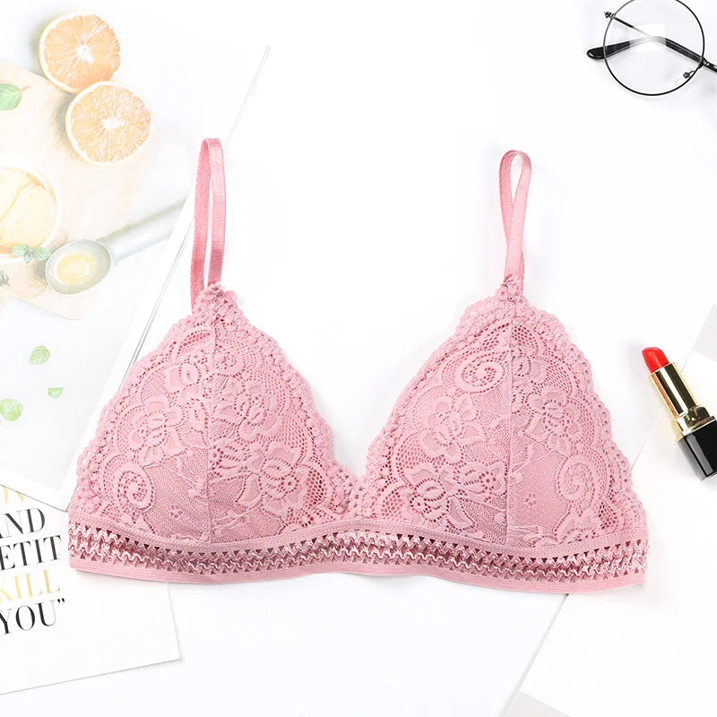 Women Lace Bralette Push Up Bras Female Wire Free Brassiere Backless Underwear Push-Up Bra Removable Pads Sexy Lingerie